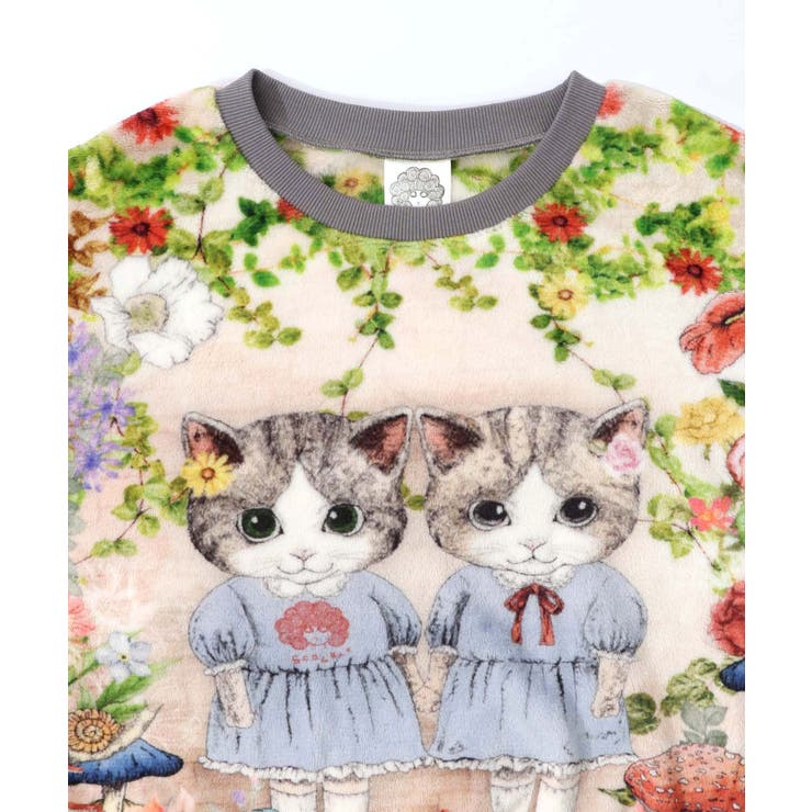 ネコ姉妹の秘密の花園 双面フランネルプルオーバー[品番：SRSW0002216