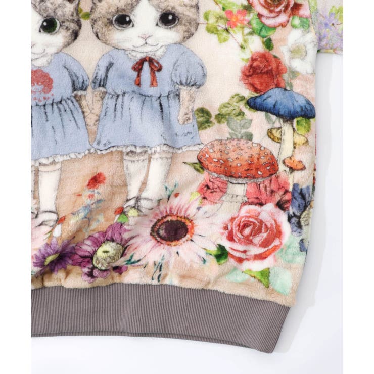 ネコ姉妹の秘密の花園 双面フランネルプルオーバー[品番：SRSW0002216
