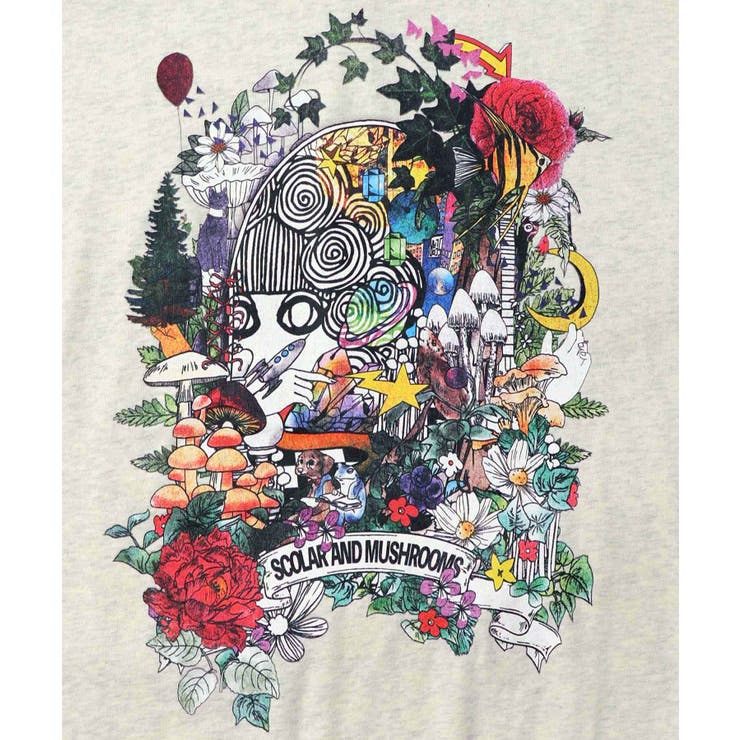 ミニ裏毛×起毛レースきのこ柄レイヤード風チュニック | ScoLar | 詳細画像8 