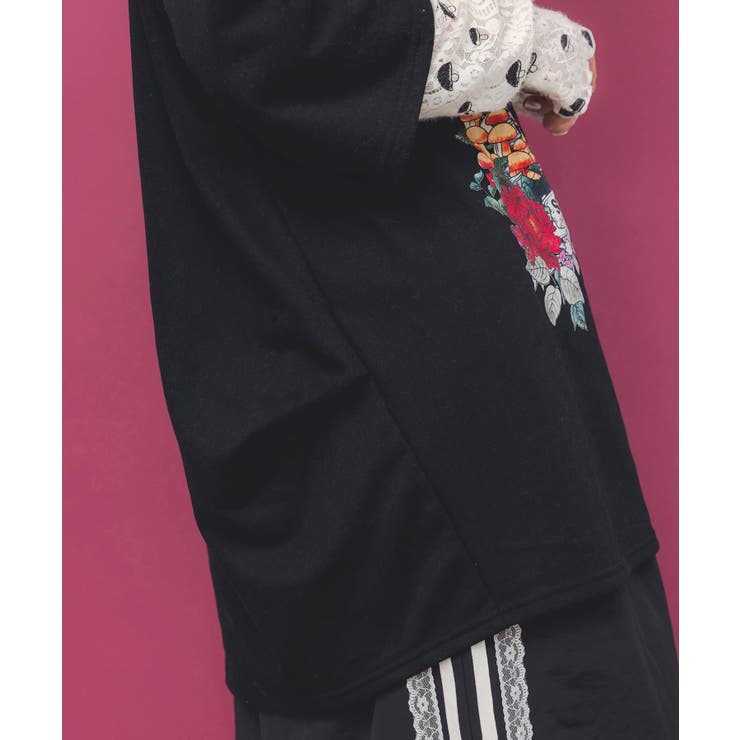 ミニ裏毛×起毛レースきのこ柄レイヤード風チュニック | ScoLar | 詳細画像6 