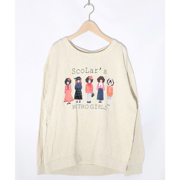 アームウォーマー付き レトロ柄裏毛プルオーバー | ScoLar | 詳細画像12 