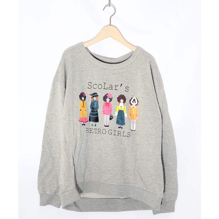 アームウォーマー付き レトロ柄裏毛プルオーバー | ScoLar | 詳細画像14 