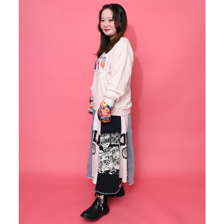 アームウォーマー付き レトロ柄裏毛プルオーバー | ScoLar | 詳細画像9 