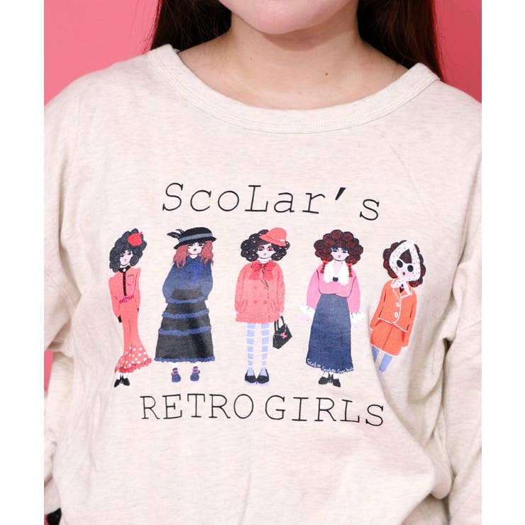 アームウォーマー付き レトロ柄裏毛プルオーバー | ScoLar | 詳細画像10 