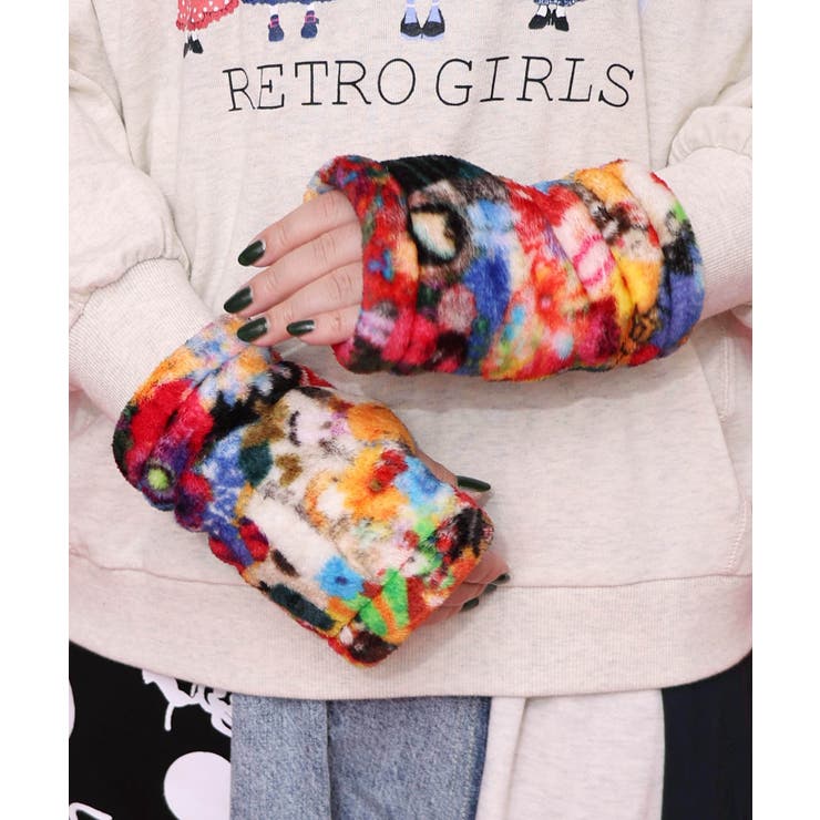 アームウォーマー付き レトロ柄裏毛プルオーバー | ScoLar | 詳細画像11 