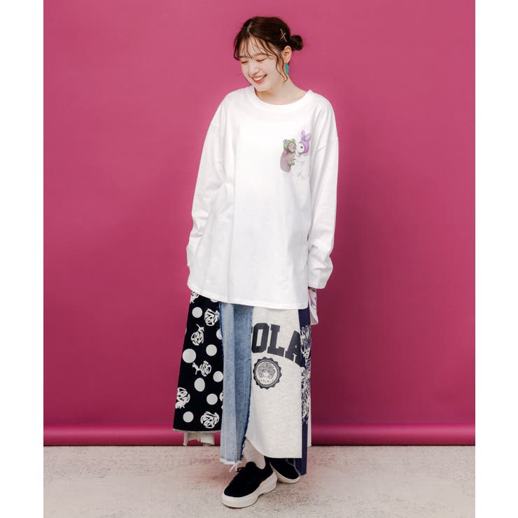 後ろ裾ウサギ＆花柄ロンT | ScoLar | 詳細画像1 
