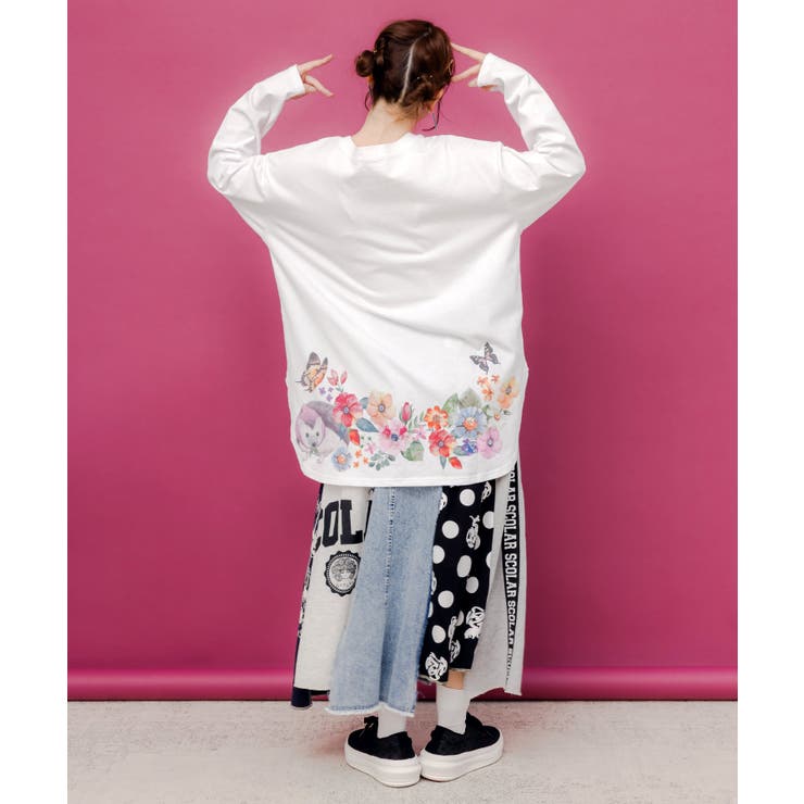 後ろ裾ウサギ＆花柄ロンT | ScoLar | 詳細画像2 