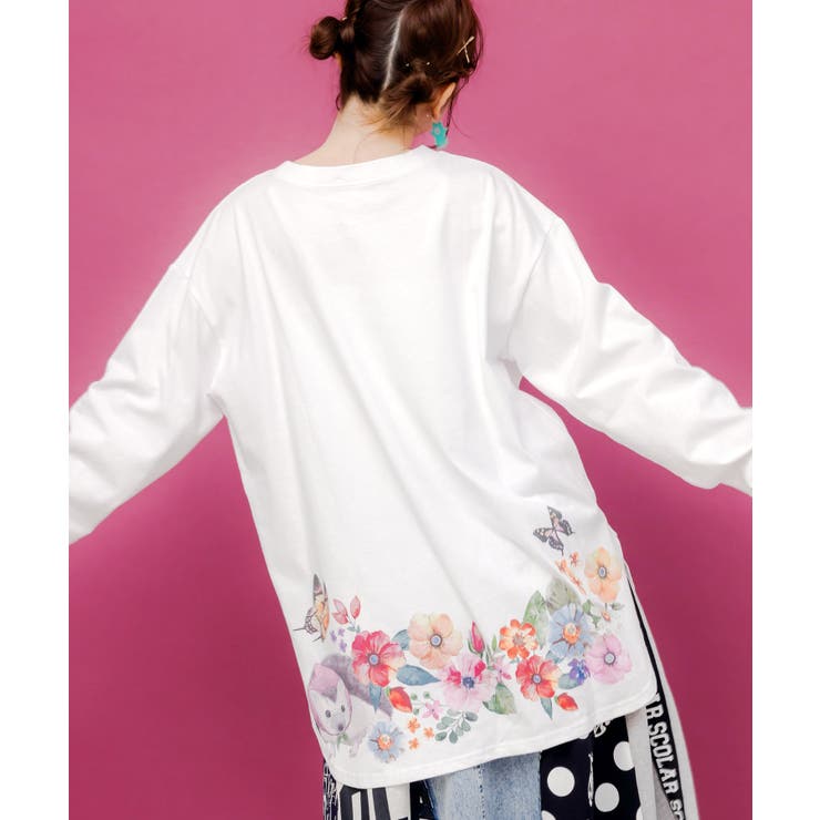 後ろ裾ウサギ＆花柄ロンT | ScoLar | 詳細画像3 