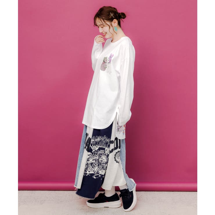 後ろ裾ウサギ＆花柄ロンT | ScoLar | 詳細画像5 