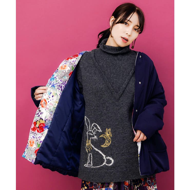 花ボタン中綿アウター | ScoLar | 詳細画像7 