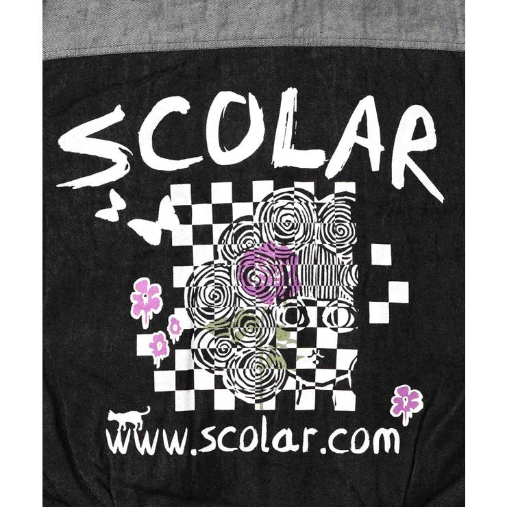 落書きモザイク柄デニム×ボアジャケット | ScoLar | 詳細画像23 