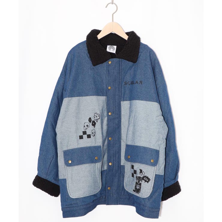 落書きモザイク柄デニム×ボアジャケット | ScoLar | 詳細画像24 
