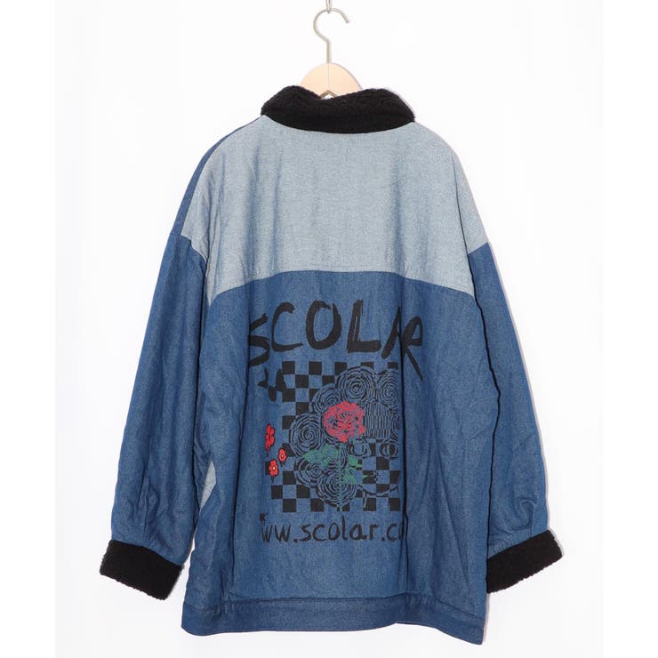落書きモザイク柄デニム×ボアジャケット | ScoLar | 詳細画像25 