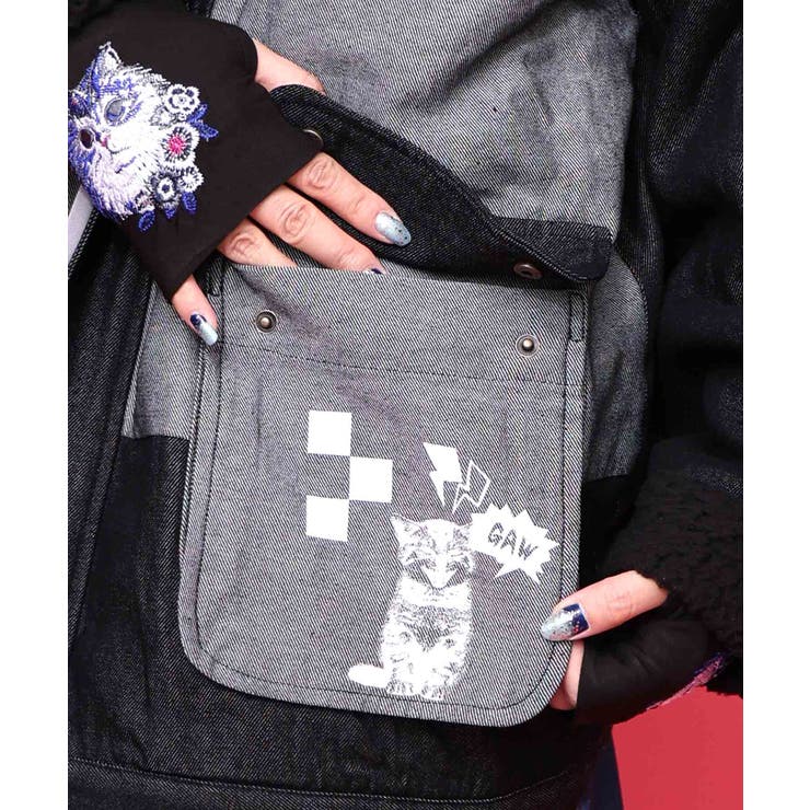 落書きモザイク柄デニム×ボアジャケット | ScoLar | 詳細画像19 