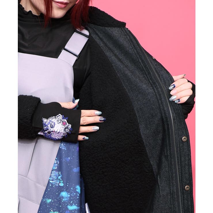 落書きモザイク柄デニム×ボアジャケット | ScoLar | 詳細画像20 