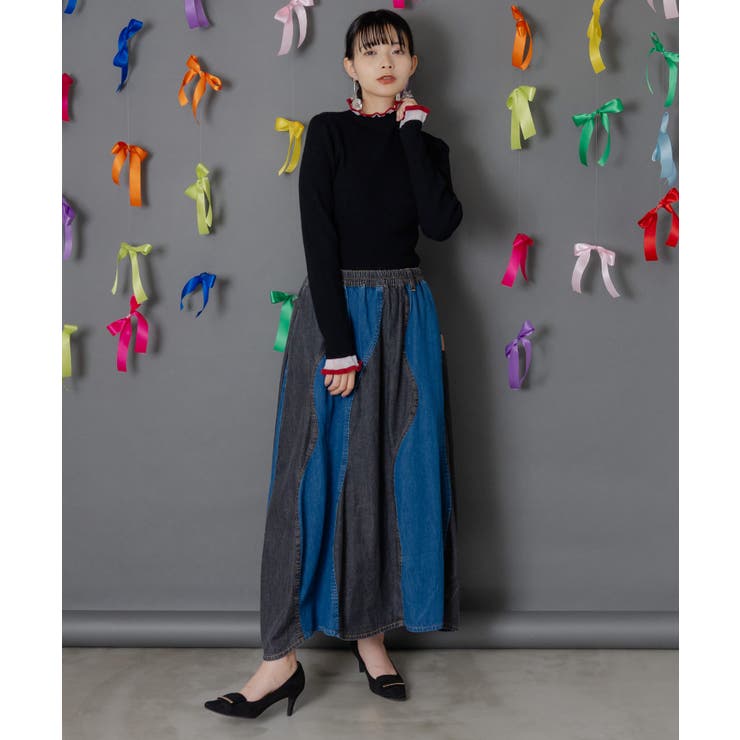 シアー×ニット 切替トップス | ScoLar | 詳細画像2 