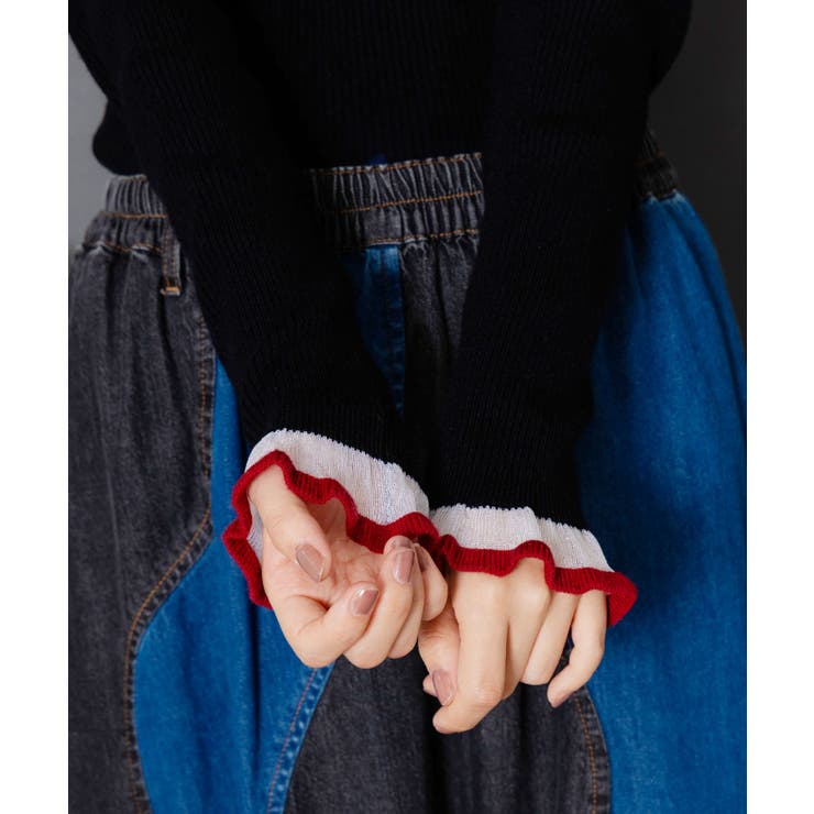 シアー×ニット 切替トップス | ScoLar | 詳細画像6 