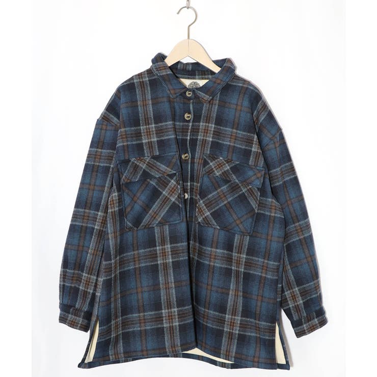 わんコレ柄ネルチェック×ボアシャツアウター | ScoLar | 詳細画像8 
