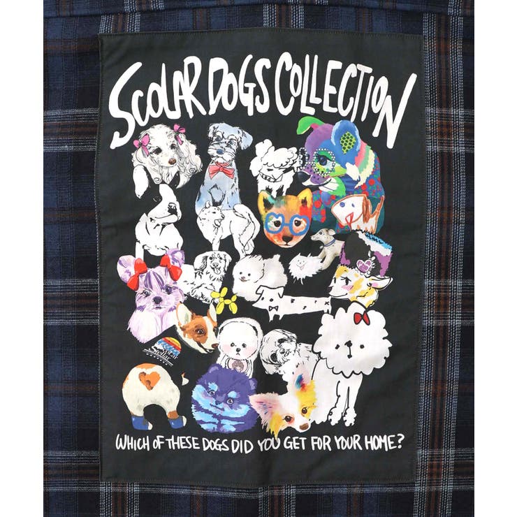 わんコレ柄ネルチェック×ボアシャツアウター | ScoLar | 詳細画像10 