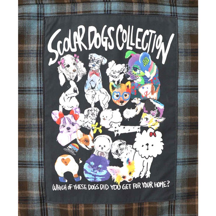 わんコレ柄ネルチェック×ボアシャツアウター | ScoLar | 詳細画像12 