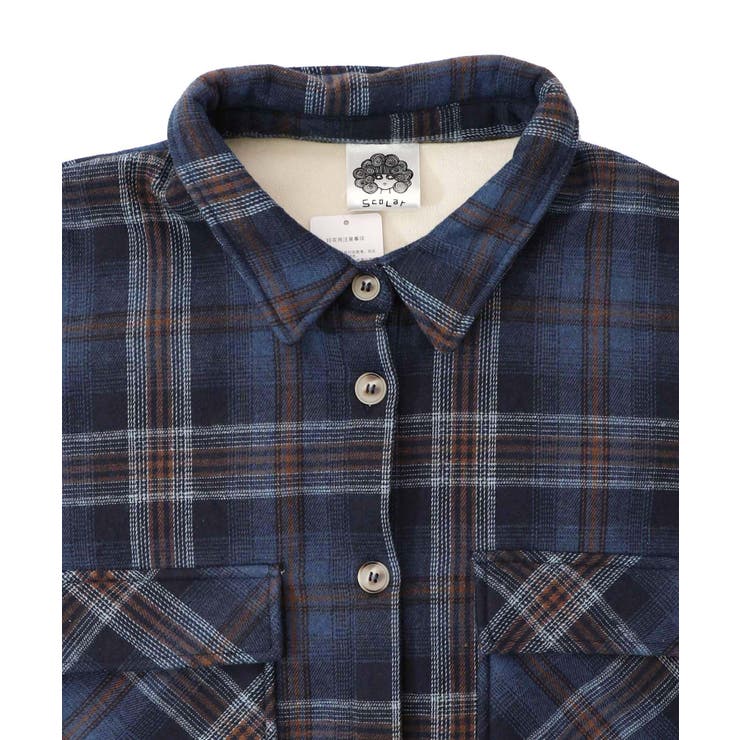 わんコレ柄ネルチェック×ボアシャツアウター | ScoLar | 詳細画像13 