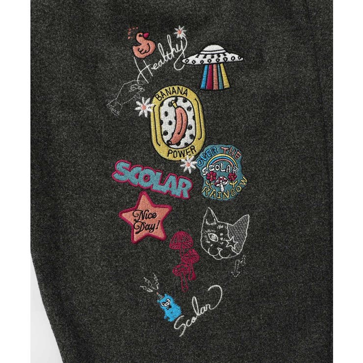 POP刺繍起毛あったかパンツ | ScoLar | 詳細画像1 