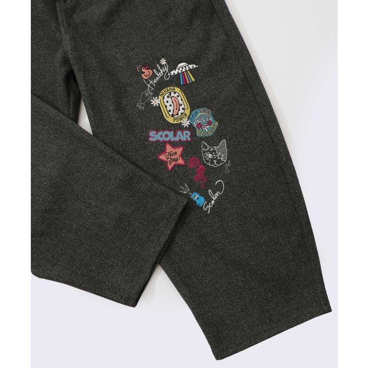 POP刺繍起毛あったかパンツ | ScoLar | 詳細画像4 