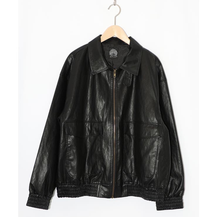 ネコ刺繍フェイクレザー×裏地ブルゾン | ScoLar | 詳細画像13 