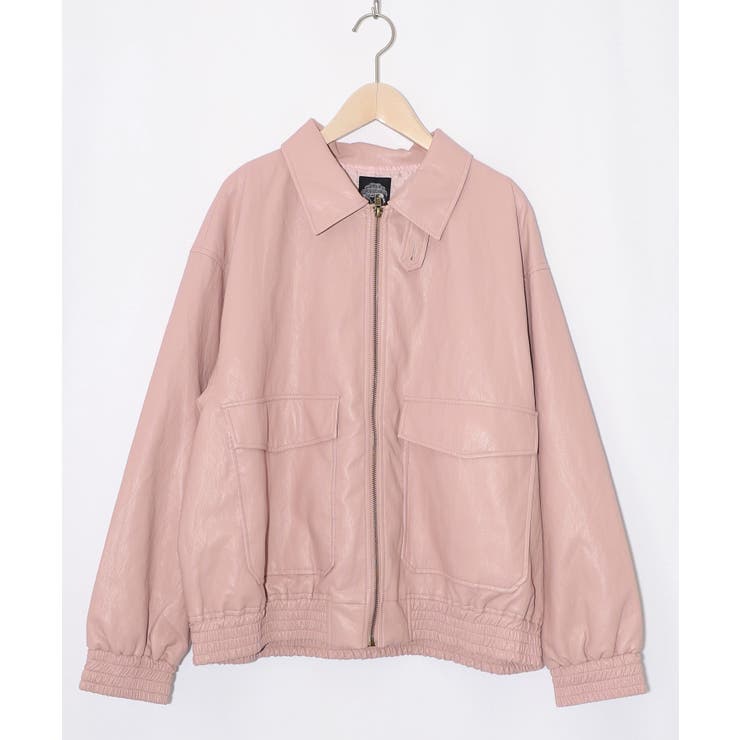 ネコ刺繍フェイクレザー×裏地ブルゾン | ScoLar | 詳細画像16 