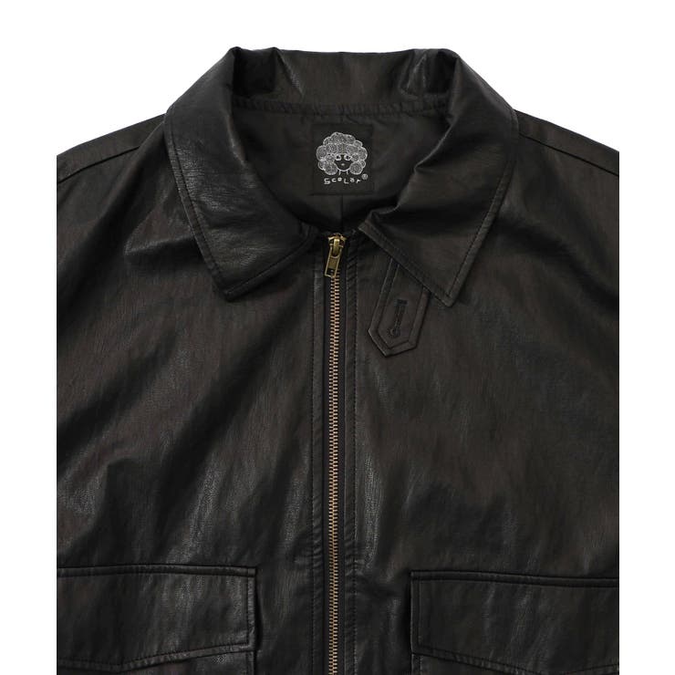 ネコ刺繍フェイクレザー×裏地ブルゾン | ScoLar | 詳細画像19 
