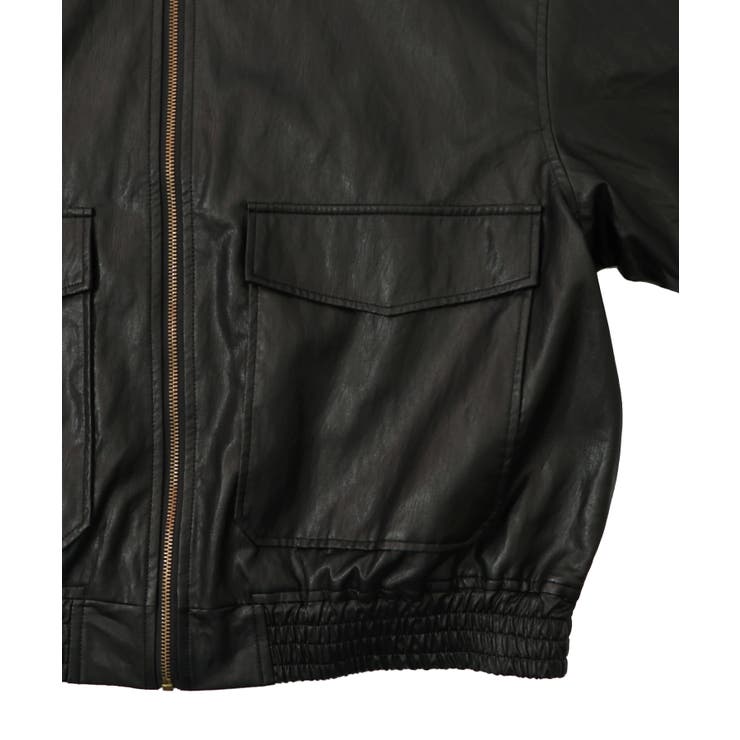 ネコ刺繍フェイクレザー×裏地ブルゾン | ScoLar | 詳細画像21 