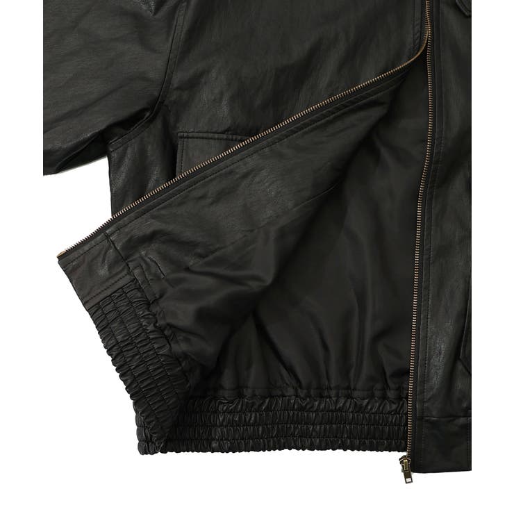 ネコ刺繍フェイクレザー×裏地ブルゾン | ScoLar | 詳細画像22 