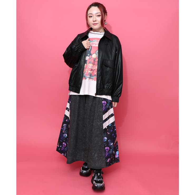 ネコ刺繍フェイクレザー×裏地ブルゾン | ScoLar | 詳細画像9 