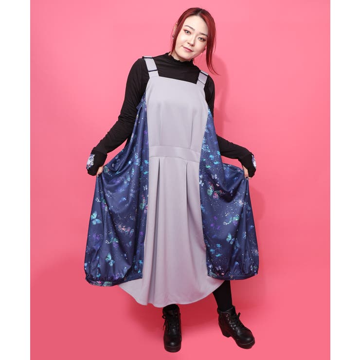 宇宙蝶柄×ジャージ生地 ジャンパースカート | ScoLar | 詳細画像9 