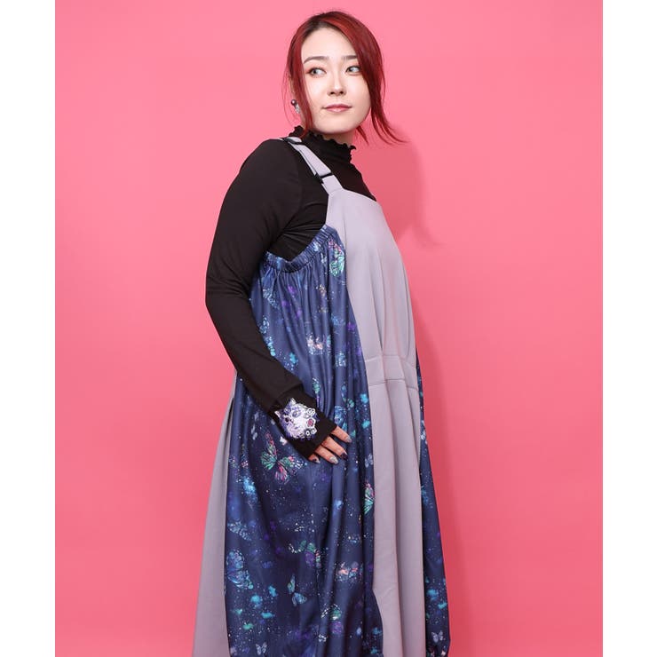 宇宙蝶柄×ジャージ生地 ジャンパースカート | ScoLar | 詳細画像10 