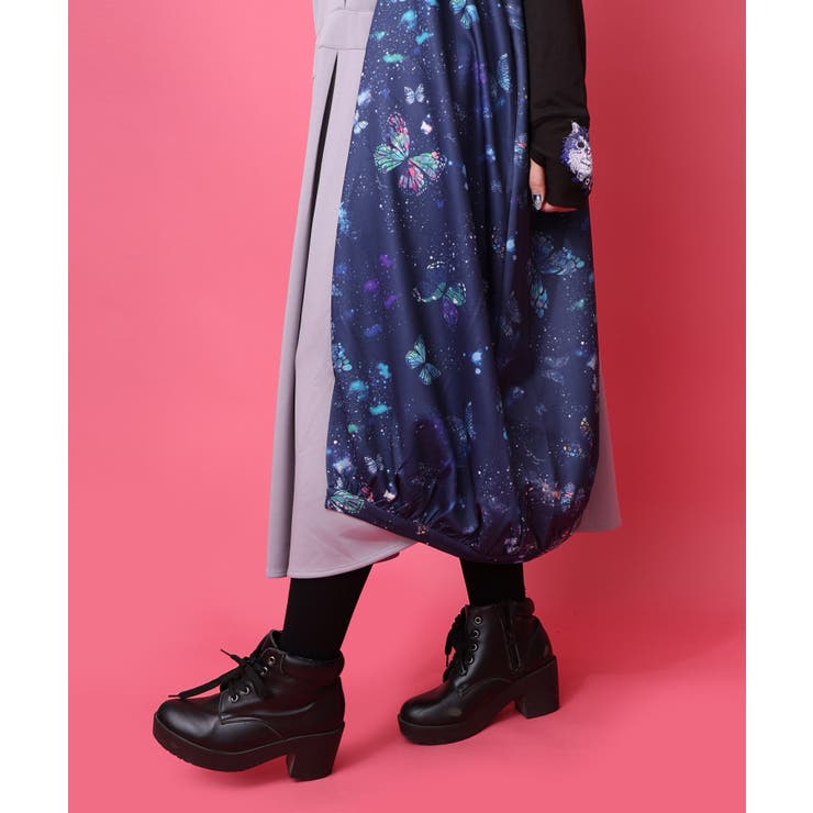 宇宙蝶柄×ジャージ生地 ジャンパースカート | ScoLar | 詳細画像11 