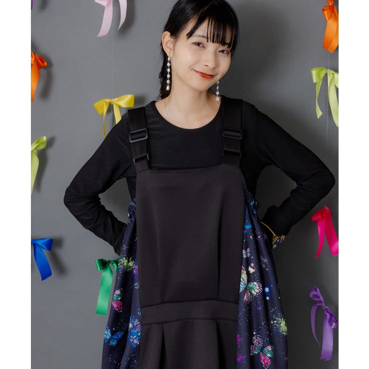 宇宙蝶柄×ジャージ生地 ジャンパースカート | ScoLar | 詳細画像2 