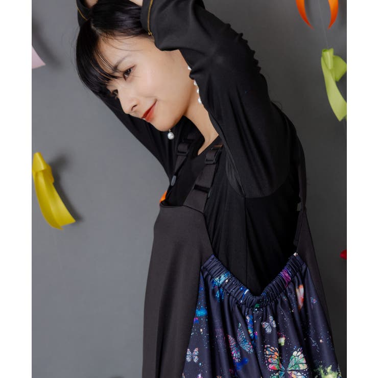 宇宙蝶柄×ジャージ生地 ジャンパースカート | ScoLar | 詳細画像5 