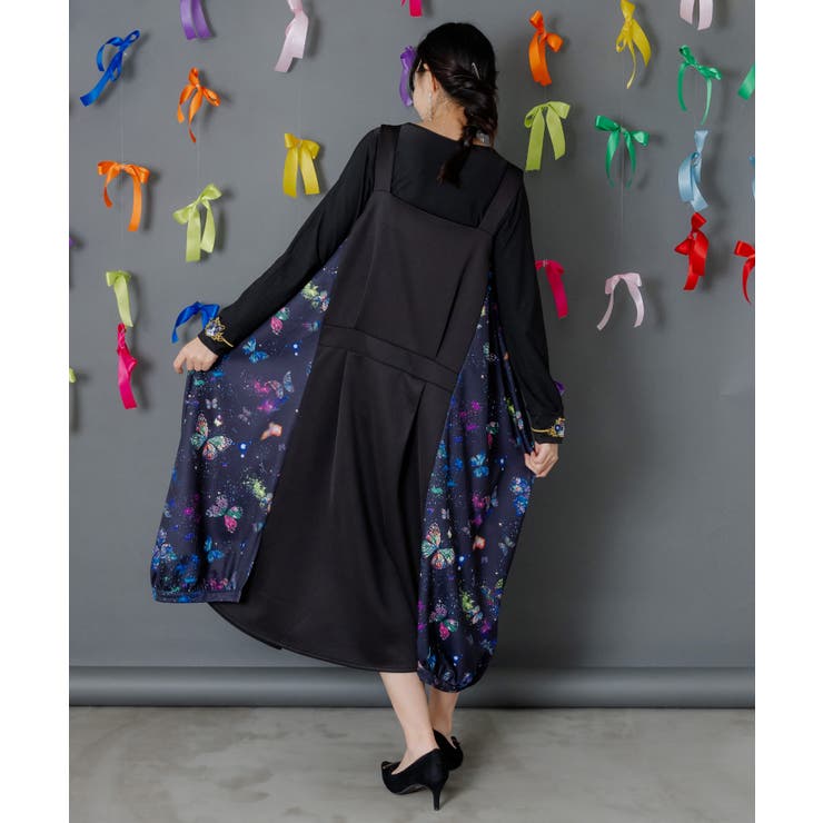 宇宙蝶柄×ジャージ生地 ジャンパースカート | ScoLar | 詳細画像8 