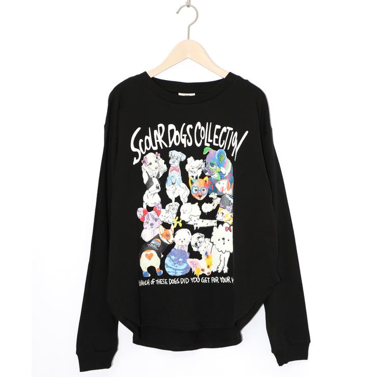 ブラック | スカラーわんちゃんコレクション柄ロンT | ScoLar