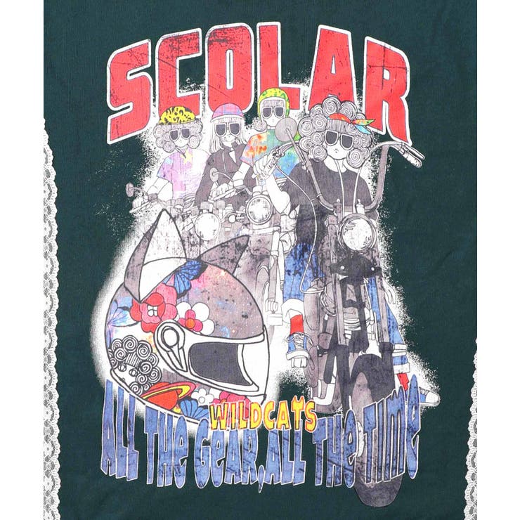 レースライン×ロック柄ミニ裏毛ワンピース | ScoLar | 詳細画像11 