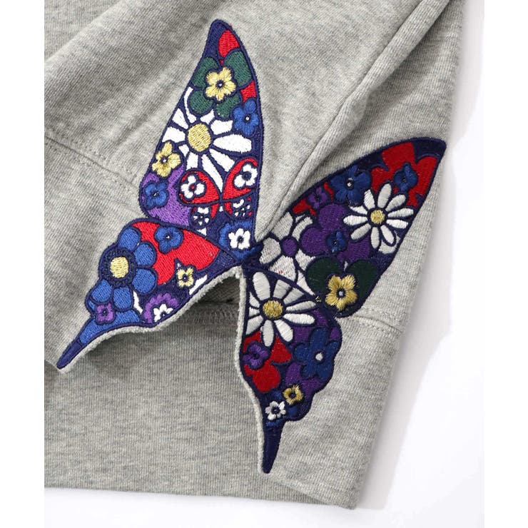 裾蝶刺繍2wayミニ裏毛カーディガン | ScoLar | 詳細画像9 