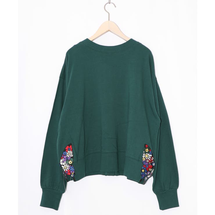 裾蝶刺繍2wayミニ裏毛カーディガン | ScoLar | 詳細画像13 