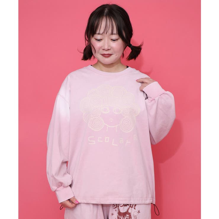 ピンク | スカラーちゃん柄ヴィンテージ風プルオーバー | ScoLar