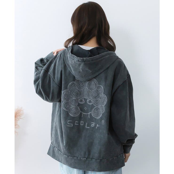 スカラーちゃん柄ヴィンテージ風パーカー | ScoLar | 詳細画像1 