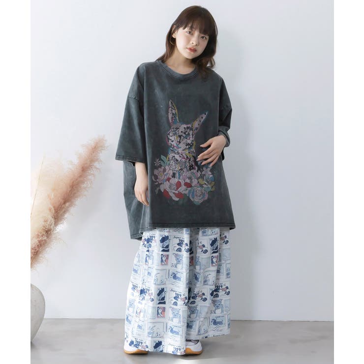 パッチワークウサギ柄ヴィンテージ風プルオーバー | ScoLar | 詳細画像1 