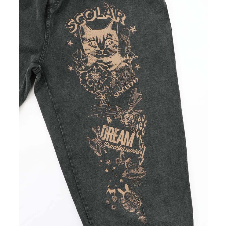 チョーク風柄コクーンパンツ | ScoLar | 詳細画像9 