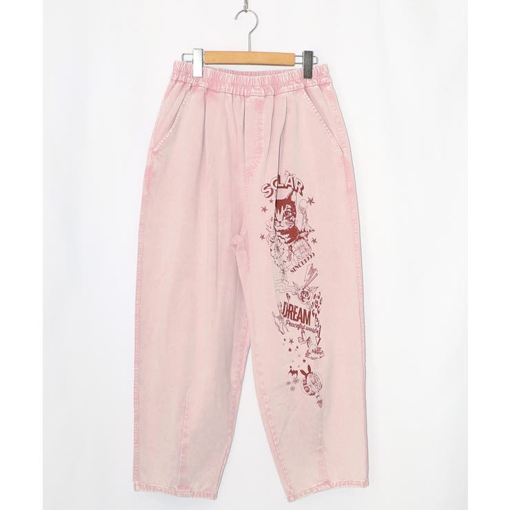 ピンク | チョーク風柄コクーンパンツ | ScoLar