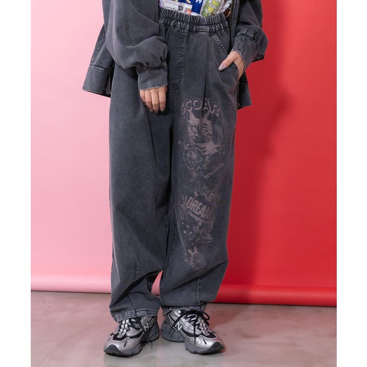 チョーク風柄コクーンパンツ | ScoLar | 詳細画像2 