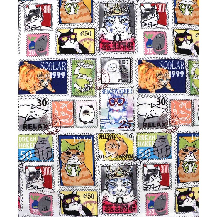 わんorにゃんスタンプ柄 ワッシャーシャツ | ScoLar | 詳細画像8 